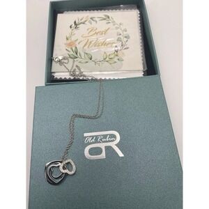 Old Rubin ' Four Generation' Heart Pendant‎ Necklace In Sterling Silver